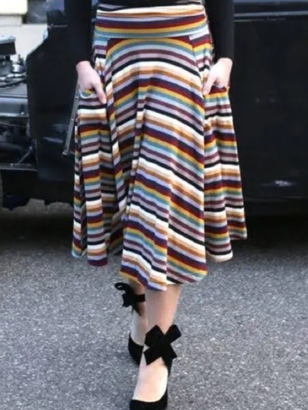 Effie's Heart The Catalina Skirt Colorful Striped Women's Size Small